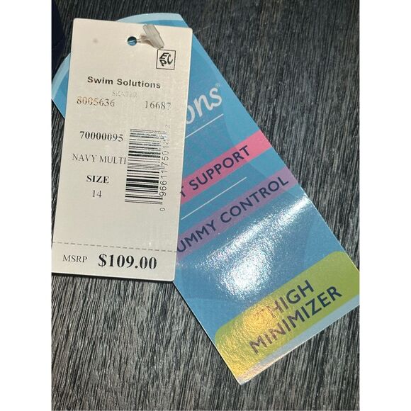 Swim Solutions NWT size 14 blue swim dress - Picture 3 of 9